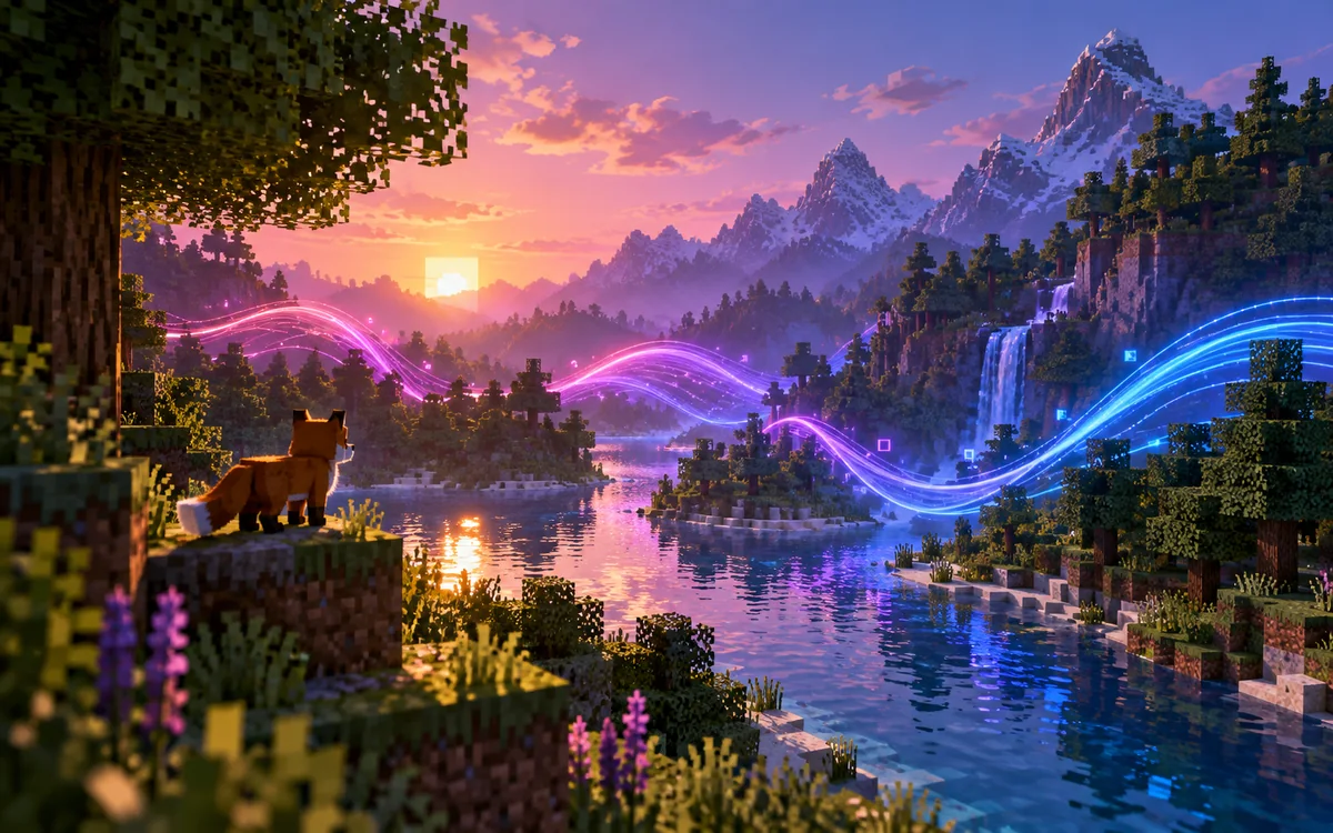 Text-free Minecraft-style compatibility landscape